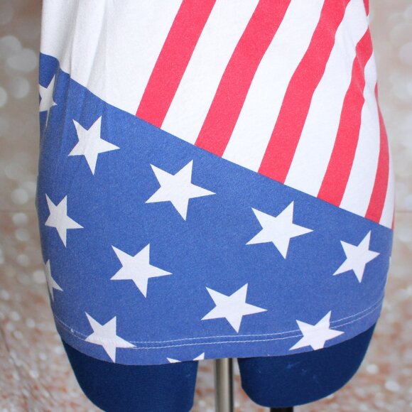 Old Navy Women's Red White And Blue Short Sleeve V-Neck T-Shirt Size S - Picture 3 of 10